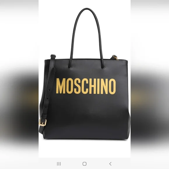 Moschino | Bags | Moschino Logo Leather Shopper Tote | Poshmark display picture 3